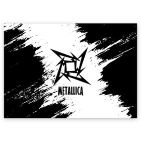 Поздравительная открытка с принтом METALLICA / МЕТАЛЛИКА в Новосибирске, 100% бумага | плотность бумаги 280 г/м2, матовая, на обратной стороне линовка и место для марки
 | Тематика изображения на принте: hetfield | james | logo | metal | metalica | metallica | music | rock | star | джеймс | звезда | знак | ларс | лого | логотип | логотипы | метал | металика | металлика | музыка | рок | символ | символы | ульрих | хэтфилд