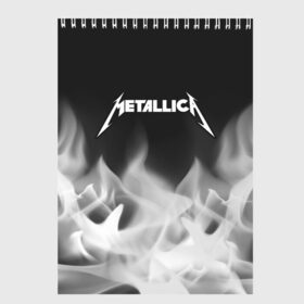 Скетчбук с принтом METALLICA МЕТАЛЛИКА в Новосибирске, 100% бумага
 | 48 листов, плотность листов — 100 г/м2, плотность картонной обложки — 250 г/м2. Листы скреплены сверху удобной пружинной спиралью | Тематика изображения на принте: hetfield | james | logo | metal | metalica | metallica | music | rock | star | джеймс | звезда | знак | ларс | лого | логотип | логотипы | метал | металика | металлика | музыка | рок | символ | символы | ульрих | хэтфилд