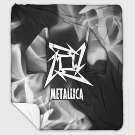 Плед с рукавами с принтом METALLICA МЕТАЛЛИКА в Новосибирске, 100% полиэстер | Закругленные углы, все края обработаны. Ткань не мнется и не растягивается. Размер 170*145 | Тематика изображения на принте: hetfield | james | logo | metal | metalica | metallica | music | rock | star | джеймс | звезда | знак | ларс | лого | логотип | логотипы | метал | металика | металлика | музыка | рок | символ | символы | ульрих | хэтфилд