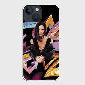 Чехол для iPhone 13 mini с принтом Supergirl в Новосибирске,  |  | breast | celebrity | color | eyes | face | girl | graffiti | hairstyle | hands | lips | paint | shoulders | star | глаза | граффити | грудь | губы | девушка | звезда | знаменитость | краска | лицо | плечи | причёска | руки | цвет