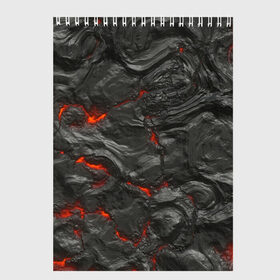 Скетчбук с принтом Застывшая лава в Новосибирске, 100% бумага
 | 48 листов, плотность листов — 100 г/м2, плотность картонной обложки — 250 г/м2. Листы скреплены сверху удобной пружинной спиралью | абстрактные | абстрактный | абстракция | вилканический | вулкан | вулканические | камень | лава | магма | обсидиан | обсидиановый | огонь