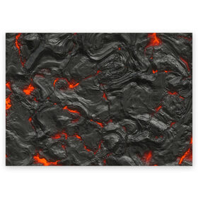 Поздравительная открытка с принтом Застывшая лава в Новосибирске, 100% бумага | плотность бумаги 280 г/м2, матовая, на обратной стороне линовка и место для марки
 | абстрактные | абстрактный | абстракция | вилканический | вулкан | вулканические | камень | лава | магма | обсидиан | обсидиановый | огонь
