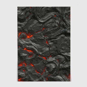 Постер с принтом Застывшая лава в Новосибирске, 100% бумага
 | бумага, плотность 150 мг. Матовая, но за счет высокого коэффициента гладкости имеет небольшой блеск и дает на свету блики, но в отличии от глянцевой бумаги не покрыта лаком | абстрактные | абстрактный | абстракция | вилканический | вулкан | вулканические | камень | лава | магма | обсидиан | обсидиановый | огонь