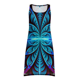 Платье-майка 3D с принтом Morfius в Новосибирске, 100% полиэстер | полуприлегающий силуэт, широкие бретели, круглый вырез горловины, удлиненный подол сзади. | abstraction | fractal | glow | pattern | symmetry | абстракция | свечение | симметрия | узор | фрактал