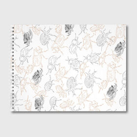 Альбом для рисования с принтом Ползучие жучки в Новосибирске, 100% бумага
 | матовая бумага, плотность 200 мг. | букашка | жук | жуки | жучара | жучки