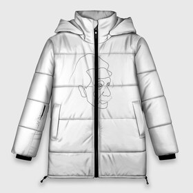 Женская зимняя куртка 3D с принтом одной линией Эйнштейн в Новосибирске, верх — 100% полиэстер; подкладка — 100% полиэстер; утеплитель — 100% полиэстер | длина ниже бедра, силуэт Оверсайз. Есть воротник-стойка, отстегивающийся капюшон и ветрозащитная планка. 

Боковые карманы с листочкой на кнопках и внутренний карман на молнии | альберт эйнштейн | минимализм | не отрывая руки | одной линией | портрет | портрет эйнштейна | чб | черная линия | эйнштейн
