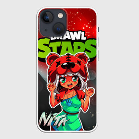 Чехол для iPhone 13 mini с принтом Nita Brawl Stars в Новосибирске,  |  | anime | brawl | brawl stars | brawlstars | brawl_stars | jessie | nita | аниме | бравл | бравлстарс | девочка | девочка в шкуре медведя | девушка | манга | медведь | нета | нита
