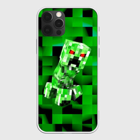 Чехол для iPhone 12 Pro с принтом Minecraft creeper в Новосибирске, силикон | область печати: задняя сторона чехла, без боковых панелей | blox | creeper | dungeons | game | geometry | logo | pixel | steve | алекс | герои | детям | зелень | игра | квадраты | крипер | куб | логотипы игр | майнкрафт | мальчикам | мобы | персонажи | пиксель | пиксельный | подземелья