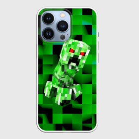 Чехол для iPhone 13 Pro с принтом Minecraft creeper в Новосибирске,  |  | blox | creeper | dungeons | game | geometry | logo | pixel | steve | алекс | герои | детям | зелень | игра | квадраты | крипер | куб | логотипы игр | майнкрафт | мальчикам | мобы | персонажи | пиксель | пиксельный | подземелья