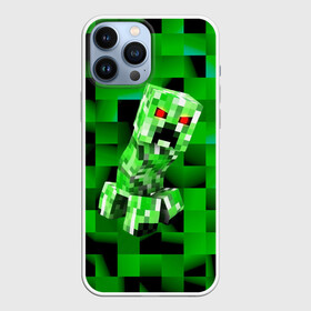 Чехол для iPhone 13 Pro Max с принтом Minecraft creeper в Новосибирске,  |  | blox | creeper | dungeons | game | geometry | logo | pixel | steve | алекс | герои | детям | зелень | игра | квадраты | крипер | куб | логотипы игр | майнкрафт | мальчикам | мобы | персонажи | пиксель | пиксельный | подземелья