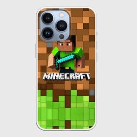 Чехол для iPhone 13 Pro с принтом Minecraft logo heroes в Новосибирске,  |  | Тематика изображения на принте: blox | creeper | dungeons | game | geometry | pixel | steve | алекс | герои | детям | зелень | игра | квадраты | крипер | куб | логотипы игр | майнкрафт | мальчикам | меч | мобы | персонажи | пиксель | пиксельный | подземелья