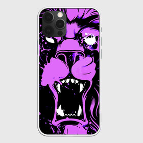 Чехол для iPhone 12 Pro Max с принтом Pink lion в Новосибирске, Силикон |  | ears | eyes | fangs | jaw | lion | mane | muzzle | neon | pink | глаза | грива | клыки | лев | неон | пасть | розовый | уши