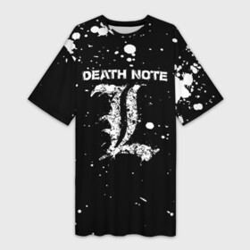 Платье-футболка 3D с принтом Death Note в Новосибирске,  |  | anime | death note | kira | manga | ryuk | аниме | герой | детектив | детнот | детх нот | детхнот | дэсу ното | иероглиф | кандзи | кира | манга | миса | риюк | рьюзаки | рюзаки | рюк | синигами | тетрадка | эл | э