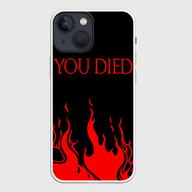 Чехол для iPhone 13 mini с принтом YOU DIED в Новосибирске,  |  | Тематика изображения на принте: dark souls | dark souls iii | дарк солс | дарк соулс | темные души | черные души