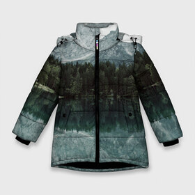 Зимняя куртка для девочек 3D с принтом отражение горы в озере в Новосибирске, ткань верха — 100% полиэстер; подклад — 100% полиэстер, утеплитель — 100% полиэстер. | длина ниже бедра, удлиненная спинка, воротник стойка и отстегивающийся капюшон. Есть боковые карманы с листочкой на кнопках, утяжки по низу изделия и внутренний карман на молнии. 

Предусмотрены светоотражающий принт на спинке, радужный светоотражающий элемент на пуллере молнии и на резинке для утяжки. | гора | горы | озеро | отражение горы | природа