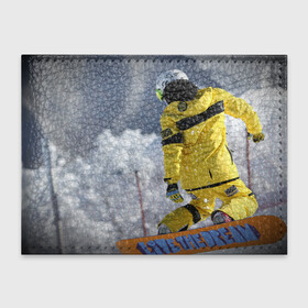Обложка для студенческого билета с принтом сноубордист в Новосибирске, натуральная кожа | Размер: 11*8 см; Печать на всей внешней стороне | snowboard | прыжок | сноуборд | сноубординг | сноубордист | экстрим