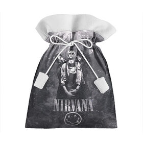 Подарочный 3D мешок с принтом Nirvana в Новосибирске, 100% полиэстер | Размер: 29*39 см | Тематика изображения на принте: cobain | kurt | nirvana | кобейн | курт | нирвана