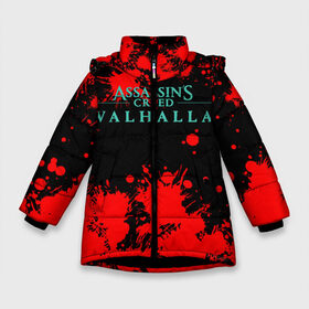 Зимняя куртка для девочек 3D с принтом Assassins Creed Valhalla в Новосибирске, ткань верха — 100% полиэстер; подклад — 100% полиэстер, утеплитель — 100% полиэстер. | длина ниже бедра, удлиненная спинка, воротник стойка и отстегивающийся капюшон. Есть боковые карманы с листочкой на кнопках, утяжки по низу изделия и внутренний карман на молнии. 

Предусмотрены светоотражающий принт на спинке, радужный светоотражающий элемент на пуллере молнии и на резинке для утяжки. | eivor | valhalla | vikings | вальгалла | вальхалла | викинги | эйвор