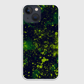 Чехол для iPhone 13 mini с принтом Camouflage в Новосибирске,  |  | camouflage | paint | paints | брызги | брызги краски | брызги красок | жёлто зеленый | зеленая | зелено жёлтый | зеленый | зеленый камуфляж | камуфляж | краска | краски | милитари | пятна краски | разводы