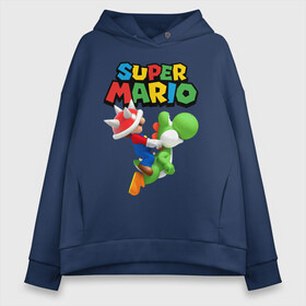 Женское худи Oversize хлопок с принтом Super Mario в Новосибирске, френч-терри — 70% хлопок, 30% полиэстер. Мягкий теплый начес внутри —100% хлопок | боковые карманы, эластичные манжеты и нижняя кромка, капюшон на магнитной кнопке | game | mario kart live home circuit | super mario | super mario 3d world | super mario 64 | super mario galaxy | super mario sunshine | гумба | игра super mario | игра марио | йоши | купалинги | лакиту | луиджи | марио | надпись | нинтендо | 