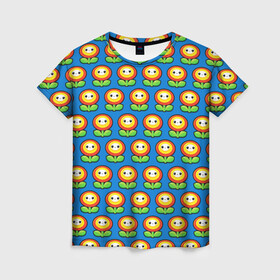 Женская футболка 3D с принтом Super Mario в Новосибирске, 100% полиэфир ( синтетическое хлопкоподобное полотно) | прямой крой, круглый вырез горловины, длина до линии бедер | bros | brothers | game | logo | odyssey | pattern | аркады | видеоигры | детям | легендарная | листья | логотипы игр | мальчикам | мультяшный | паттерн | платформер | подростковые | популярные | солнце | супер марио