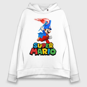 Женское худи Oversize хлопок с принтом Super Mario в Новосибирске, френч-терри — 70% хлопок, 30% полиэстер. Мягкий теплый начес внутри —100% хлопок | боковые карманы, эластичные манжеты и нижняя кромка, капюшон на магнитной кнопке | game | mario kart live home circuit | super mario | super mario 3d world | super mario 64 | super mario galaxy | super mario sunshine | гумба | игра super mario | игра марио | йоши | купалинги | лакиту | луиджи | марио | надпись | нинтендо | 