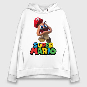 Женское худи Oversize хлопок с принтом Super Mario в Новосибирске, френч-терри — 70% хлопок, 30% полиэстер. Мягкий теплый начес внутри —100% хлопок | боковые карманы, эластичные манжеты и нижняя кромка, капюшон на магнитной кнопке | game | mario kart live home circuit | super mario | super mario 3d world | super mario 64 | super mario galaxy | super mario sunshine | гумба | игра super mario | игра марио | йоши | купалинги | лакиту | луиджи | марио | надпись | нинтендо | 