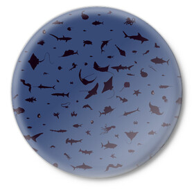 Значок с принтом Manta в Новосибирске,  металл | круглая форма, металлическая застежка в виде булавки | dolphin | fish | killer whale | manta | see life | shark | акула | дельфин | касатка | морские обитатели | рыба