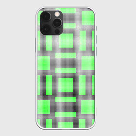 Чехол для iPhone 12 Pro Max с принтом Пиксели зеленые в Новосибирске, Силикон |  | геометрия | зеленые | квадраты | орнамент | па терн | пиксели | узор