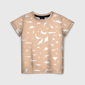 Детская футболка 3D с принтом Manta 2 в Новосибирске, 100% гипоаллергенный полиэфир | прямой крой, круглый вырез горловины, длина до линии бедер, чуть спущенное плечо, ткань немного тянется | Тематика изображения на принте: dolphin | fish | killer whale | manta | see life | shark | акула | дельфин | касатка | морские жители | рыба