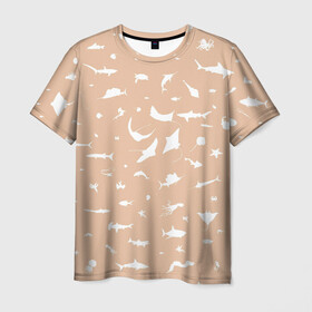Мужская футболка 3D с принтом Manta 2 в Новосибирске, 100% полиэфир | прямой крой, круглый вырез горловины, длина до линии бедер | dolphin | fish | killer whale | manta | see life | shark | акула | дельфин | касатка | морские жители | рыба