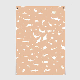 Постер с принтом Manta 2 в Новосибирске, 100% бумага
 | бумага, плотность 150 мг. Матовая, но за счет высокого коэффициента гладкости имеет небольшой блеск и дает на свету блики, но в отличии от глянцевой бумаги не покрыта лаком | dolphin | fish | killer whale | manta | see life | shark | акула | дельфин | касатка | морские жители | рыба