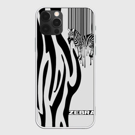 Чехол для iPhone 12 Pro Max с принтом Zebra в Новосибирске, Силикон |  | животное | зебра | полосы | черный | штрихкод