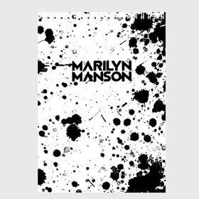 Скетчбук с принтом MARILYN MANSON в Новосибирске, 100% бумага
 | 48 листов, плотность листов — 100 г/м2, плотность картонной обложки — 250 г/м2. Листы скреплены сверху удобной пружинной спиралью | him | korn | nightwish | rock | zombie | великий | гитара | готика | готические | грязный | грязь | логотипы рок групп | металл | металлика | металлист | музыка | музыкальные | мэрилин мэнсон | рок группа | рокер