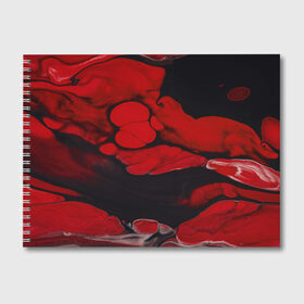 Альбом для рисования с принтом Watercolor в Новосибирске, 100% бумага
 | матовая бумага, плотность 200 мг. | abstraction | dark | red | stains | watercolor | абстракция | акварель | красный | разводы | темный