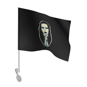 Флаг для автомобиля с принтом Marilyn Manson в Новосибирске, 100% полиэстер | Размер: 30*21 см | manson | marilyn | marilyn manson | мэнсон | мэрилин | мэрилин мэнсон