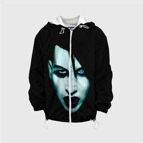 Детская куртка 3D с принтом Marilyn Manson в Новосибирске, 100% полиэстер | застежка — молния, подол и капюшон оформлены резинкой с фиксаторами, по бокам — два кармана без застежек, один потайной карман на груди, плотность верхнего слоя — 90 г/м2; плотность флисового подклада — 260 г/м2 | Тематика изображения на принте: goth | gothic | manson | marilyn | metal | mm | music | rock | гот | готы | метал | мэнсон | мэрилин | рок