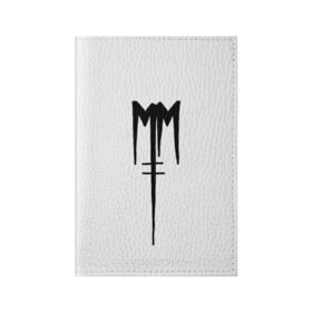 Обложка для паспорта матовая кожа с принтом Marilyn Manson в Новосибирске, натуральная матовая кожа | размер 19,3 х 13,7 см; прозрачные пластиковые крепления | goth | gothic | manson | marilyn | metal | mm | music | rock | гот | готы | метал | мэнсон | мэрилин | рок