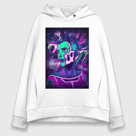 Женское худи Oversize хлопок с принтом NEON ART 1 в Новосибирске, френч-терри — 70% хлопок, 30% полиэстер. Мягкий теплый начес внутри —100% хлопок | боковые карманы, эластичные манжеты и нижняя кромка, капюшон на магнитной кнопке | art | neon aesthetic | neon art | vaporwave art | цифровые файлы