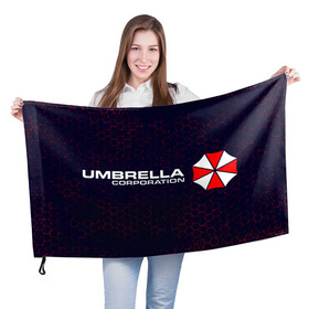 Флаг 3D с принтом UMBRELLA CORP / АМБРЕЛЛА в Новосибирске, 100% полиэстер | плотность ткани — 95 г/м2, размер — 67 х 109 см. Принт наносится с одной стороны | corp | corporation | evil | game | games | logo | resident | umbrella | амбрелла | зла | зонт | зонтик | игра | игры | корп | корпорация | лого | логотип | обитель | резидент | символ | эвил