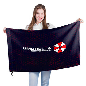 Флаг 3D с принтом UMBRELLA CORP / АМБРЕЛЛА в Новосибирске, 100% полиэстер | плотность ткани — 95 г/м2, размер — 67 х 109 см. Принт наносится с одной стороны | Тематика изображения на принте: corp | corporation | evil | game | games | logo | resident | umbrella | амбрелла | зла | зонт | зонтик | игра | игры | корп | корпорация | лого | логотип | обитель | резидент | символ | эвил