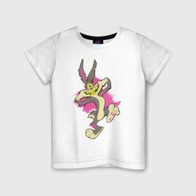 Детская футболка хлопок с принтом Багз Банни в Новосибирске, 100% хлопок | круглый вырез горловины, полуприлегающий силуэт, длина до линии бедер | bugs bunny | looney tunes | vdzabma | багз банни | луни тюнз
