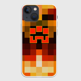 Чехол для iPhone 13 mini с принтом Minecraft Dungeons в Новосибирске,  |  | blox | creeper | dungeons | geometry | logo games | orange | pixel | red | steve | алекс | геометрия | детям | крипер | куб | логотипы игр | майнкрафт | мальчикам | мобы | огненный | огонь | пигги | пиксель | пиксельный | подземелья