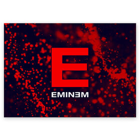 Поздравительная открытка с принтом EMINEM / ЭМИНЕМ в Новосибирске, 100% бумага | плотность бумаги 280 г/м2, матовая, на обратной стороне линовка и место для марки
 | eminem | logo | music | oldschool | rap | raper | еминем | лого | логотип | логотипы | музыка | музыкант | олдскул | рэп | рэпер | рэппер | символ | символы | эминем