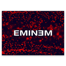 Поздравительная открытка с принтом EMINEM / ЭМИНЕМ в Новосибирске, 100% бумага | плотность бумаги 280 г/м2, матовая, на обратной стороне линовка и место для марки
 | eminem | logo | music | oldschool | rap | raper | еминем | лого | логотип | логотипы | музыка | музыкант | олдскул | рэп | рэпер | рэппер | символ | символы | эминем