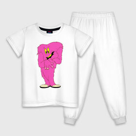 Детская пижама хлопок с принтом Госсамер в Новосибирске, 100% хлопок |  брюки и футболка прямого кроя, без карманов, на брюках мягкая резинка на поясе и по низу штанин
 | gossamer | looney tunes | vdzabma | госсамер | луни тюнз