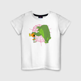 Детская футболка хлопок с принтом Marvin & Hyde Bugs в Новосибирске, 100% хлопок | круглый вырез горловины, полуприлегающий силуэт, длина до линии бедер | Тематика изображения на принте: bugs bunny | looney tunes | marvin the martian | vdzabma | багз банни | луни тюнз | марсианин марвин