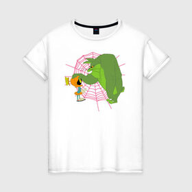 Женская футболка хлопок с принтом Marvin & Hyde Bugs в Новосибирске, 100% хлопок | прямой крой, круглый вырез горловины, длина до линии бедер, слегка спущенное плечо | bugs bunny | looney tunes | marvin the martian | vdzabma | багз банни | луни тюнз | марсианин марвин