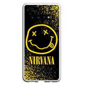 Чехол для Samsung Galaxy S10 с принтом NIRVANA НИРВАНА в Новосибирске, Силикон | Область печати: задняя сторона чехла, без боковых панелей | Тематика изображения на принте: band | cobain | face | kurt | logo | music | nirvana | rock | rocknroll | группа | кобейн | курт | лого | логотип | музыка | музыкальная | нирвана | рожица | рок | рокнролл | символ