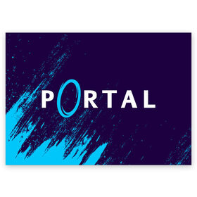 Поздравительная открытка с принтом PORTAL / ПОРТАЛ в Новосибирске, 100% бумага | плотность бумаги 280 г/м2, матовая, на обратной стороне линовка и место для марки
 | game | games | half | half life | halflife | life | logo | portal | portal 2 | portal2 | valve | игра | игры | лайф | лого | логотип | логотипы | портал | портал 2 | портал2 | символ | символы | халф | халф лайф | халфлайф